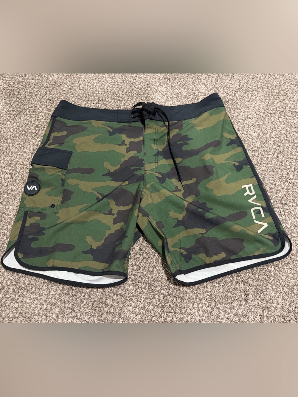 RVCA Green & Black Camo Boardshorts